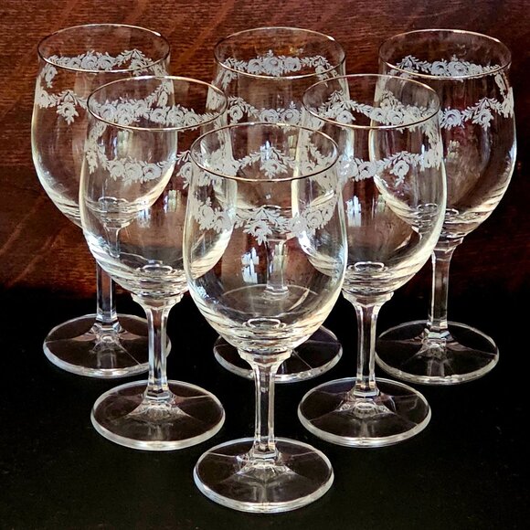 6 Romantic Floral Water Glasses 7.25" Sweetheart Rose Johann Haviland Bavaria si - Picture 1 of 4